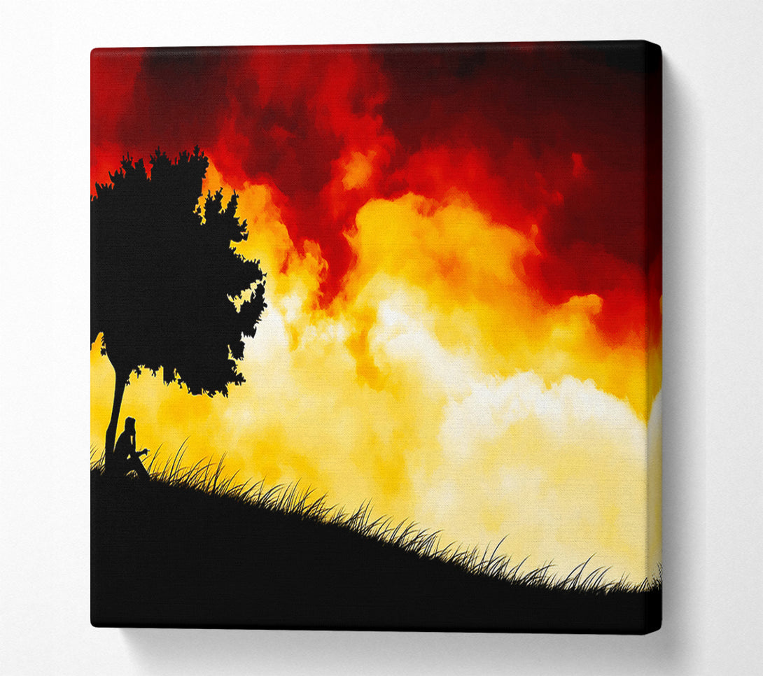  A Canvas Print of Fire Sky Red Canvas Wall Art