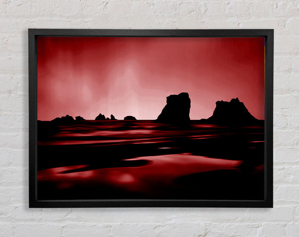 Red Night Sky Framed Print