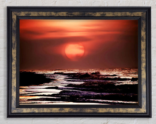 Stunning Pink Ocean Framed Print