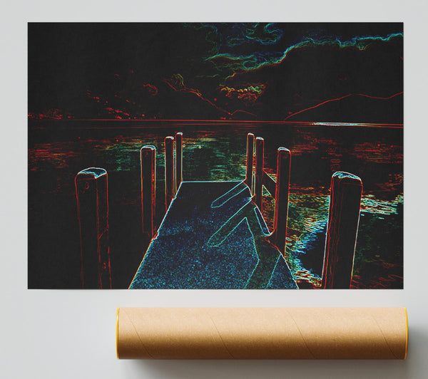 Abstract Pier Poster