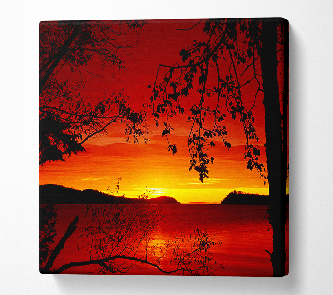  A Canvas Print of Red River Through The Trees Canvas Art