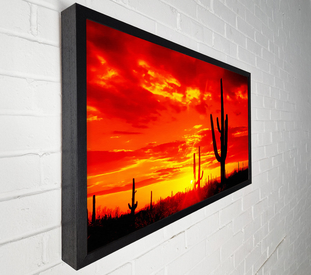  A Canvas Print of Red Desert Cactus Canvas Print