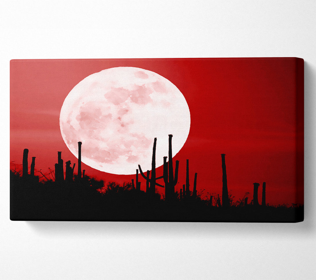 A Canvas Print of Red Cactus Moon Canvas Wall Art