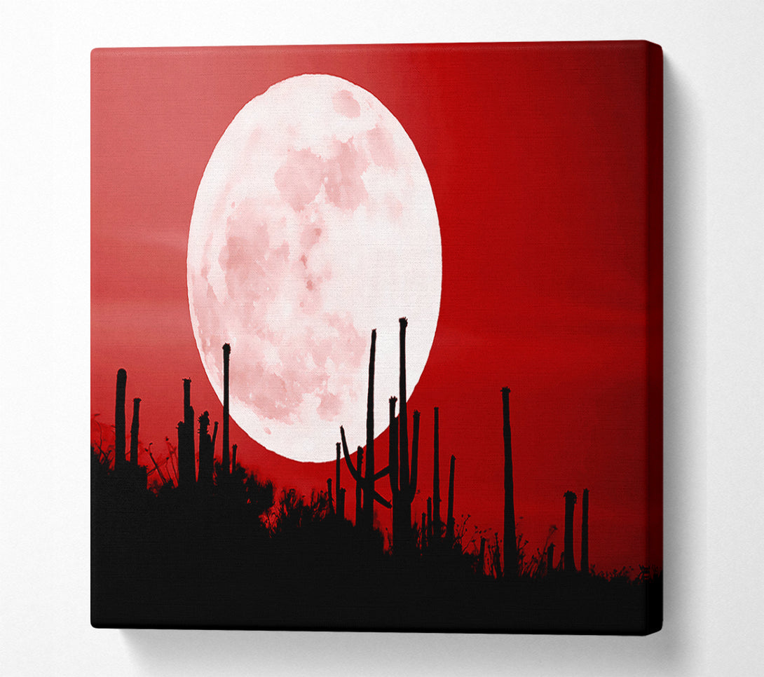  A Canvas Print of Red Cactus Moon Canvas Wall Art