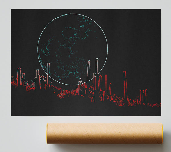 Abstract Neon Landscape 07 Print