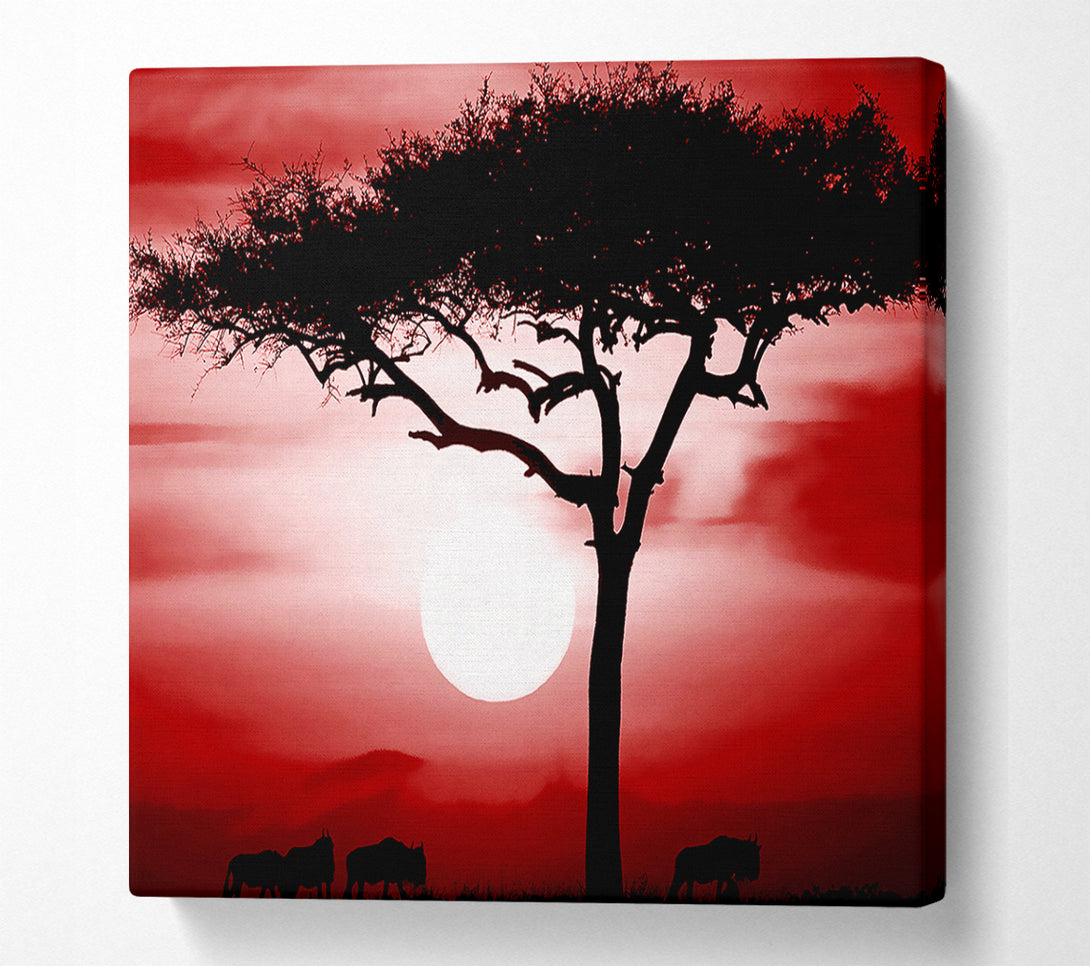  A Canvas Print of African Safari Red Canvas Art