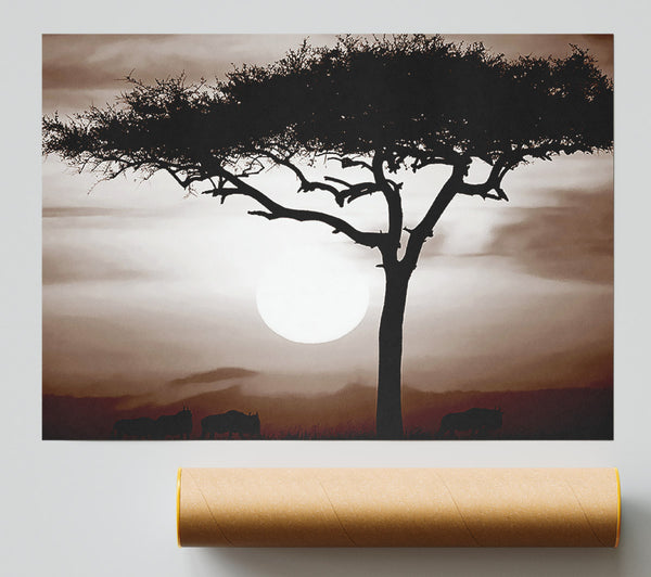 African Safari Brown Print