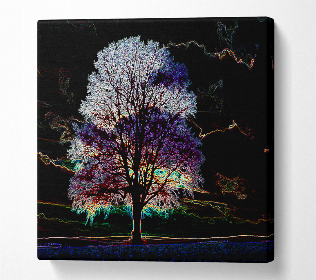  A Canvas Print of Abstract Neon Landscape 12 Canvas Wall Art