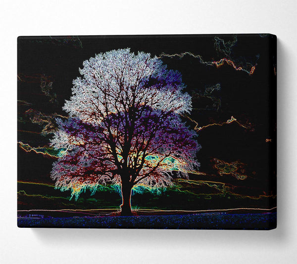  A Canvas Print of Abstract Neon Landscape 12 Canvas Wall Art