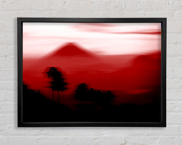 Red Pyramid Blur Framed Print
