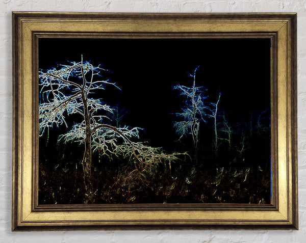 Abstract Neon Landscape 09 Framed Print