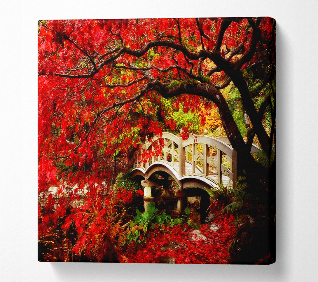  A Canvas Print of Bridge Over The Red Tree River Canvas Art