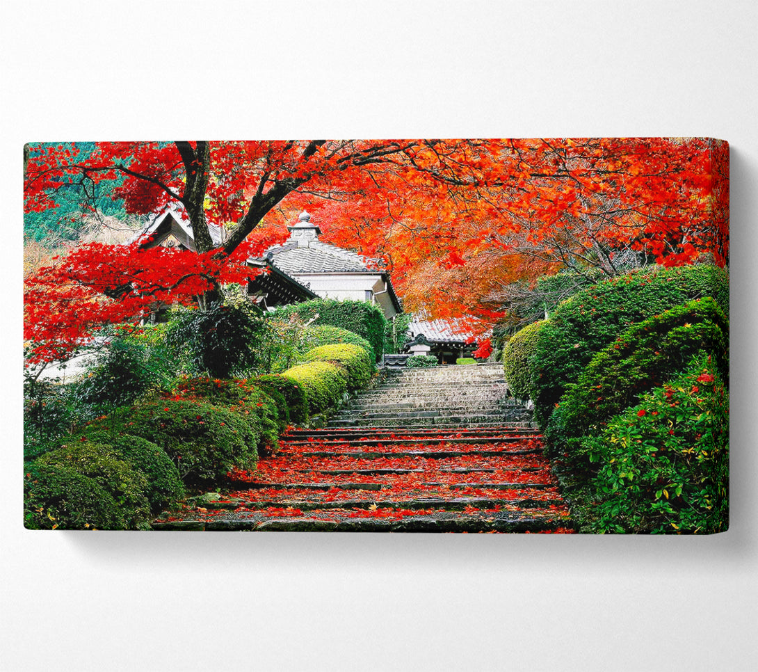  A Canvas Print of Red Autumn Garden Canvas Art