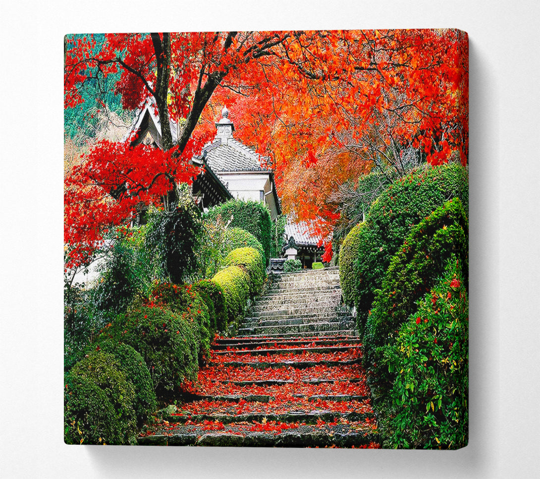  A Canvas Print of Red Autumn Garden Canvas Art