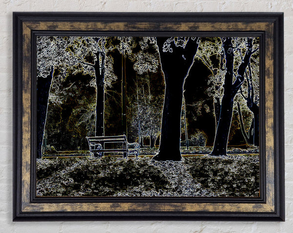 Abstract Neon Landscape 01 Framed Print