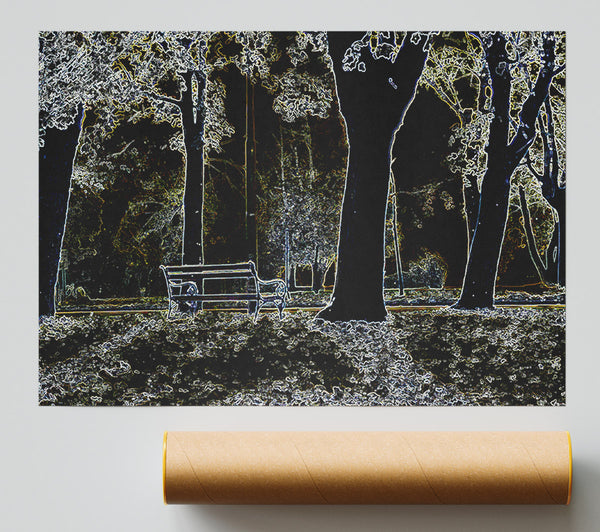Abstract Neon Landscape 01 Giclee Print
