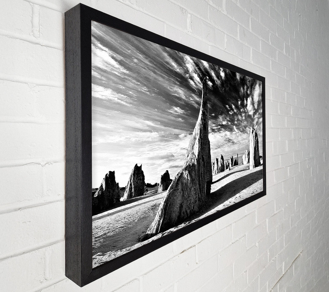  A Canvas Print of Desert Architecture Skies B n W Canvas Art