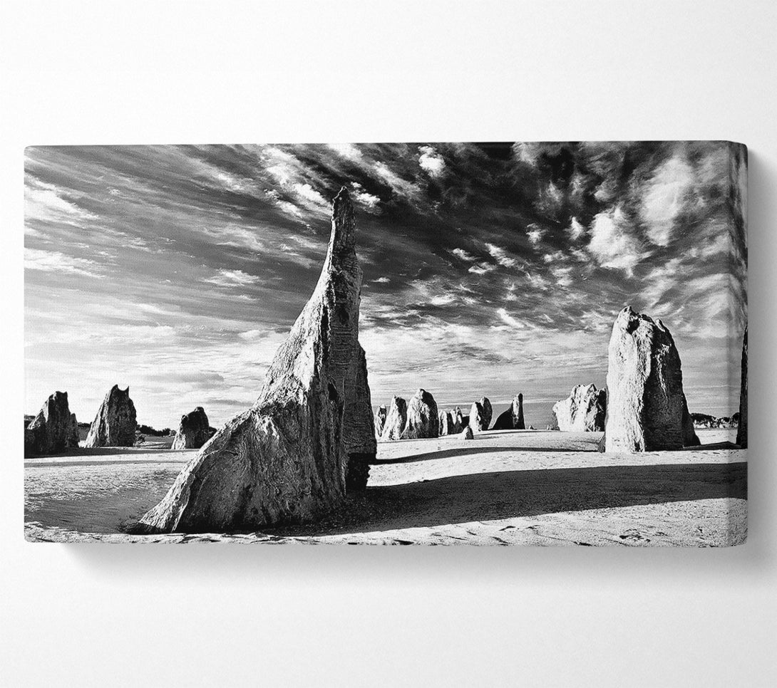  A Canvas Print of Desert Architecture Skies B n W Canvas Art