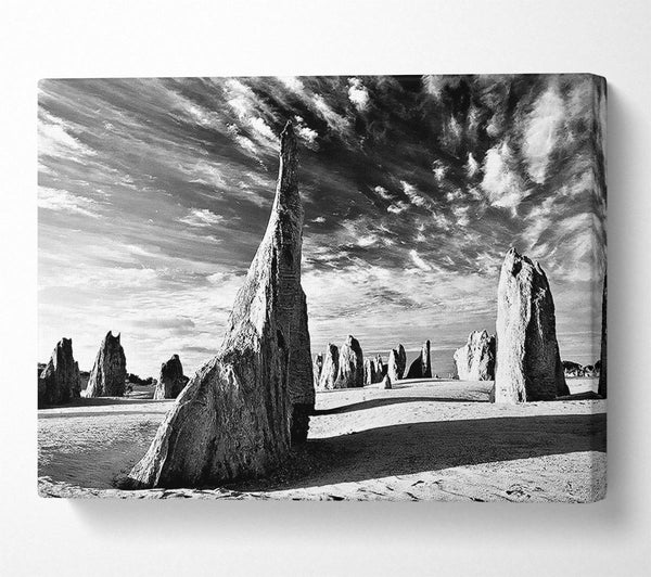  A Canvas Print of Desert Architecture Skies B n W Canvas Art