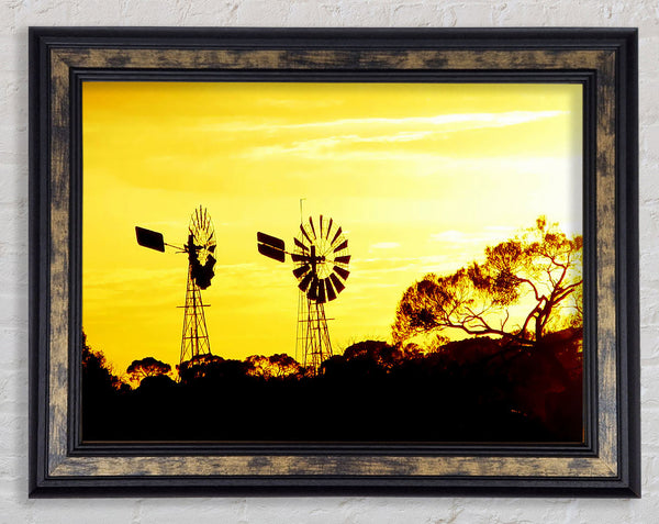 Windmills In Sunlight Framed Print