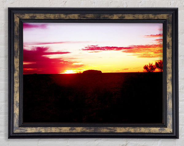 Ayres Rock At Dusk Framed Print