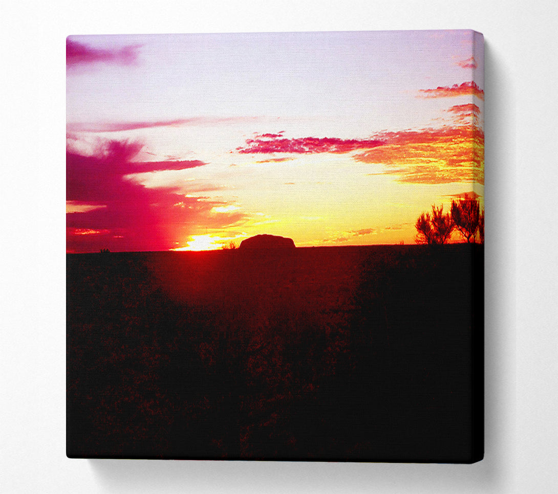  A Canvas Print of Ayres Rock At Dusk Canvas Art