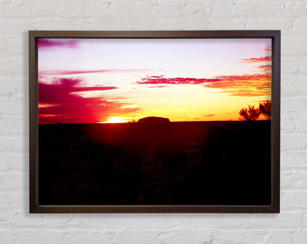 Ayres Rock At Dusk Framed Print