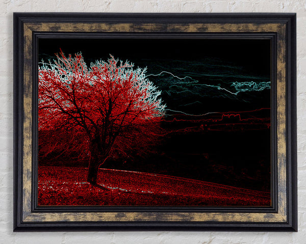 Abstract Neon Landscape 04 Framed Print