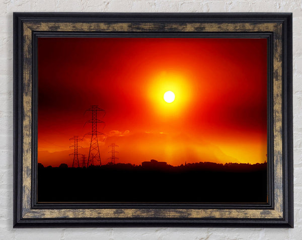 Mist Of The Red Sun Framed Print