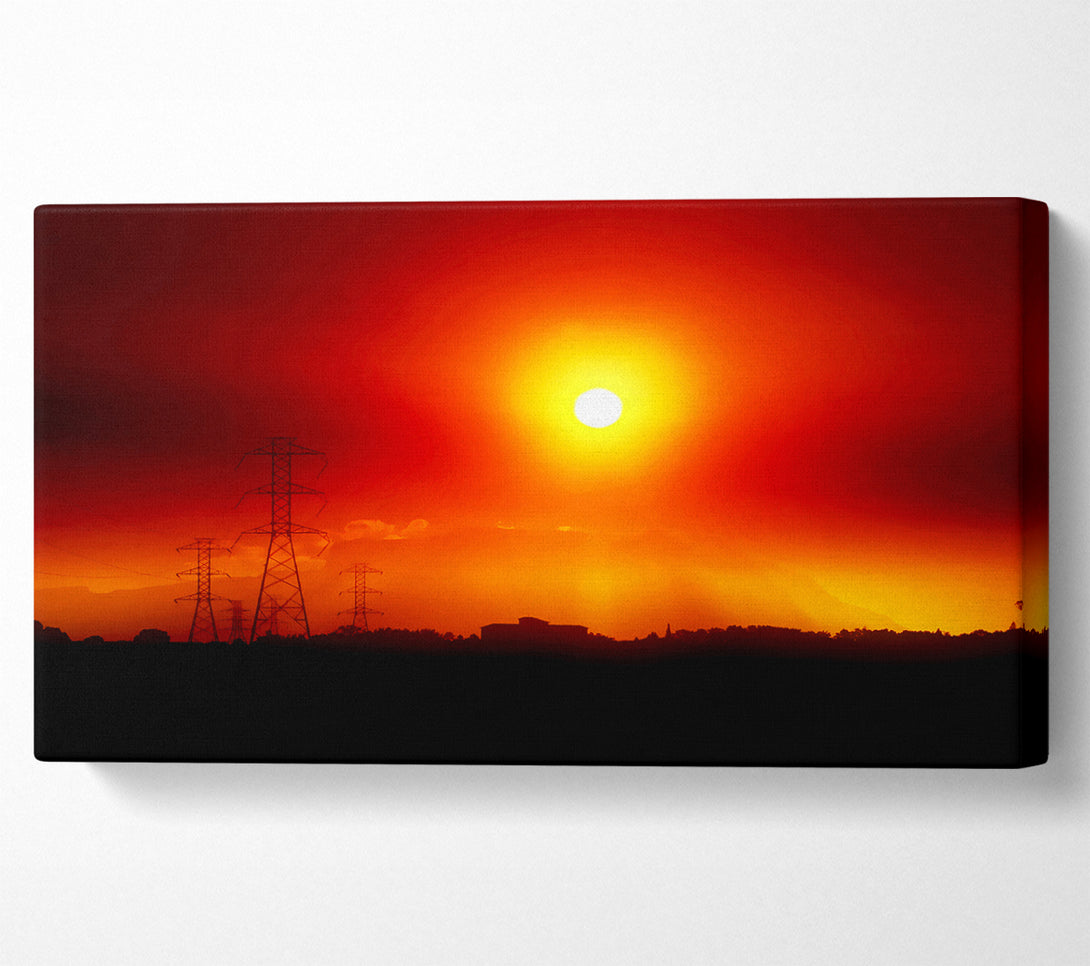  A Canvas Print of Mist Of The Red Sun Canvas Wall Art