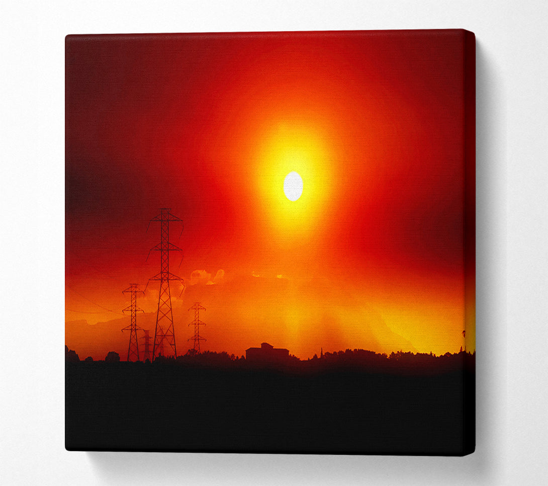  A Canvas Print of Mist Of The Red Sun Canvas Wall Art