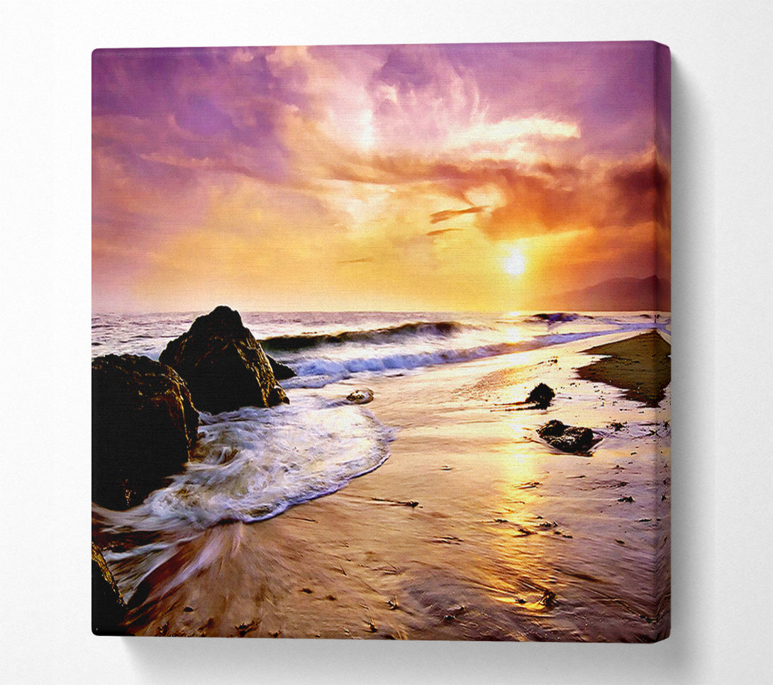 A Canvas Print of The Oceans Sunset Canvas Wall Art
