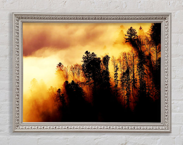 Heavens Golden Clouds Framed Print