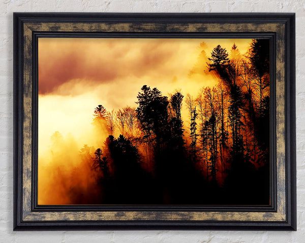 Heavens Golden Clouds Framed Print