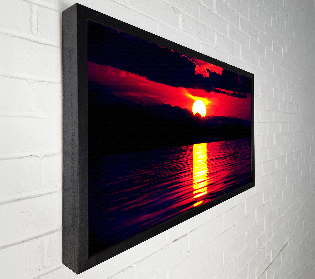  A Canvas Print of Sun Blaze Over The Red Ocean Sky Canvas Print