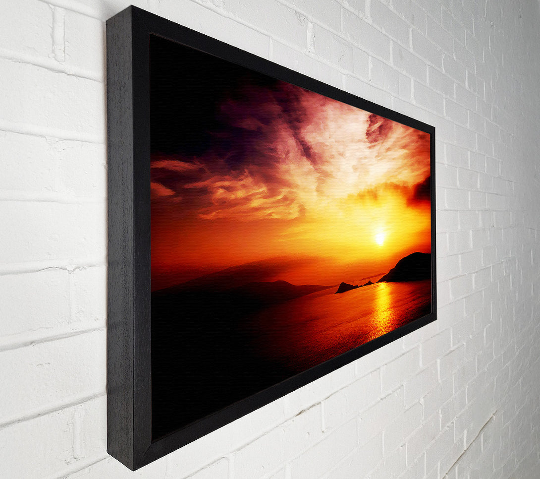  A Canvas Print of Blazing Sun Cloud Ocean Canvas Print