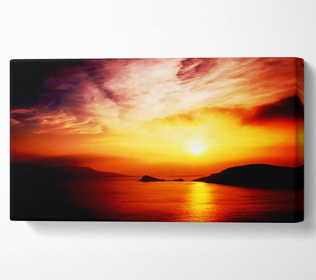  A Canvas Print of Blazing Sun Cloud Ocean Canvas Print
