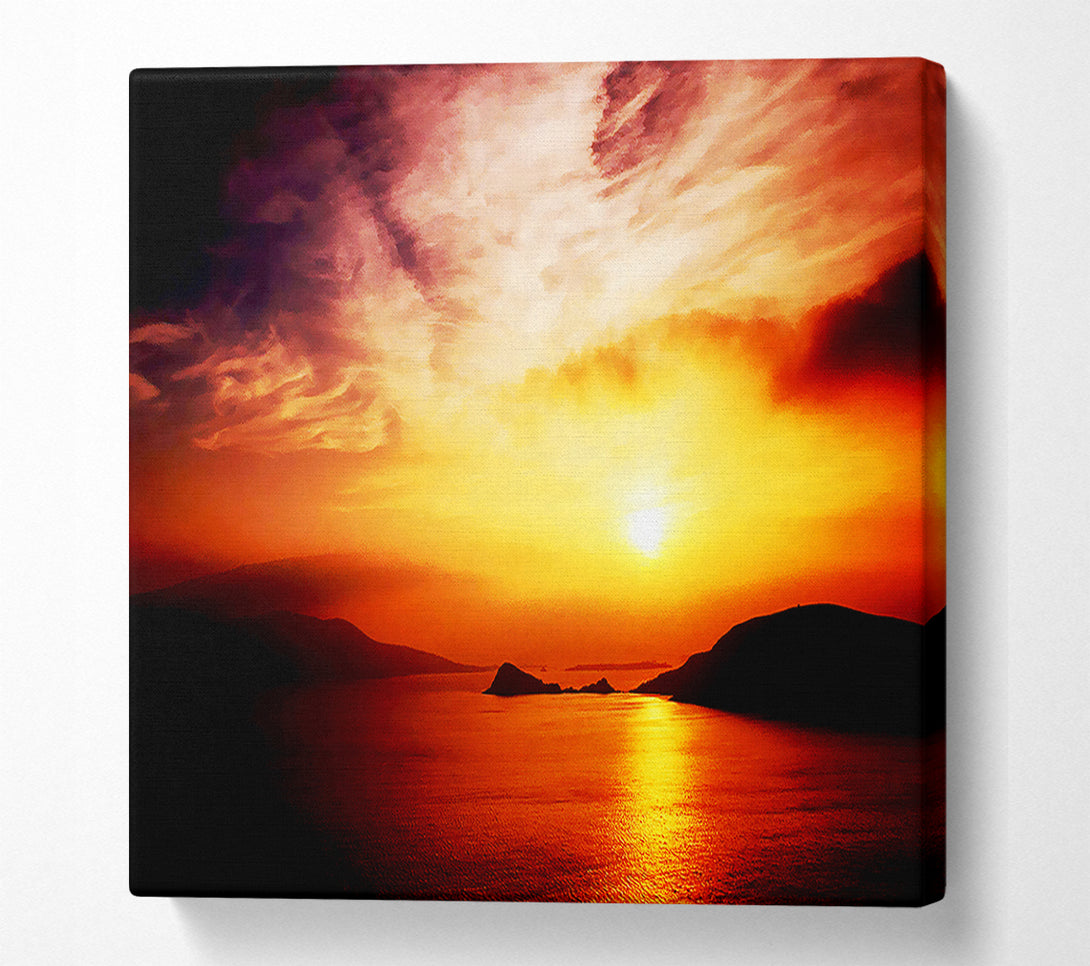  A Canvas Print of Blazing Sun Cloud Ocean Canvas Print