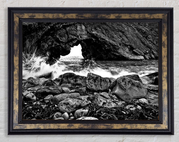 Oceans Gateway B n W Framed Print