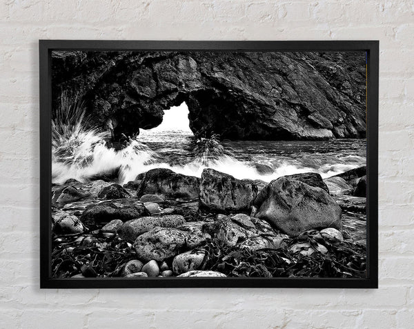 Oceans Gateway B n W Framed Print