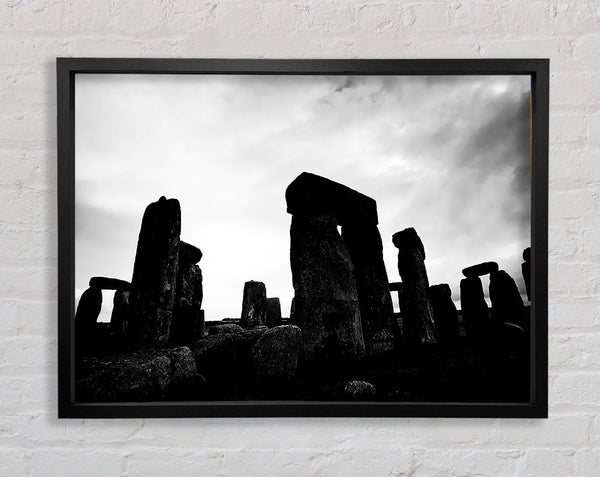 Stonehenge B n W Framed Print