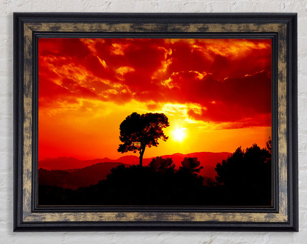 Orange Cloud Sunburst Framed Print