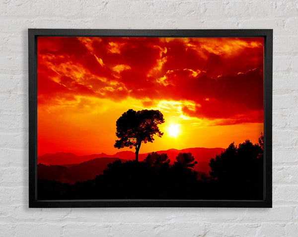 Orange Cloud Sunburst Framed Print
