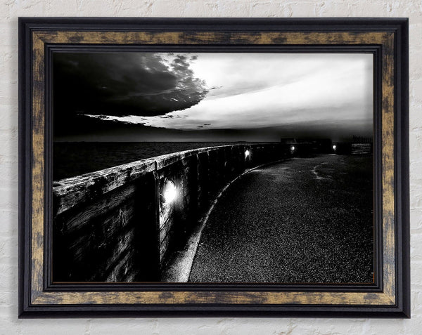 The Never Ending Pier B n W Framed Print