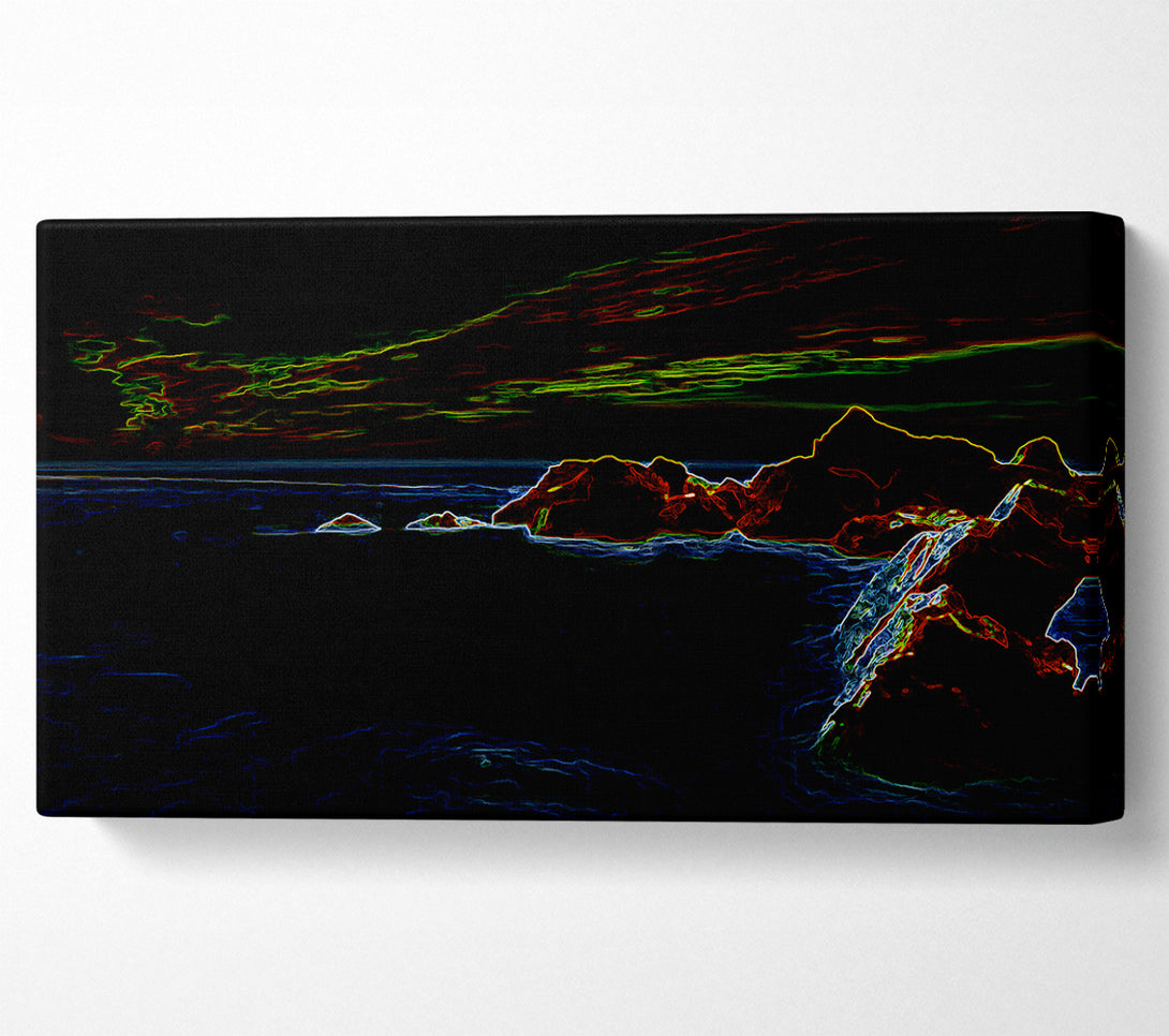  A Canvas Print of Neon Harbour Canvas Print