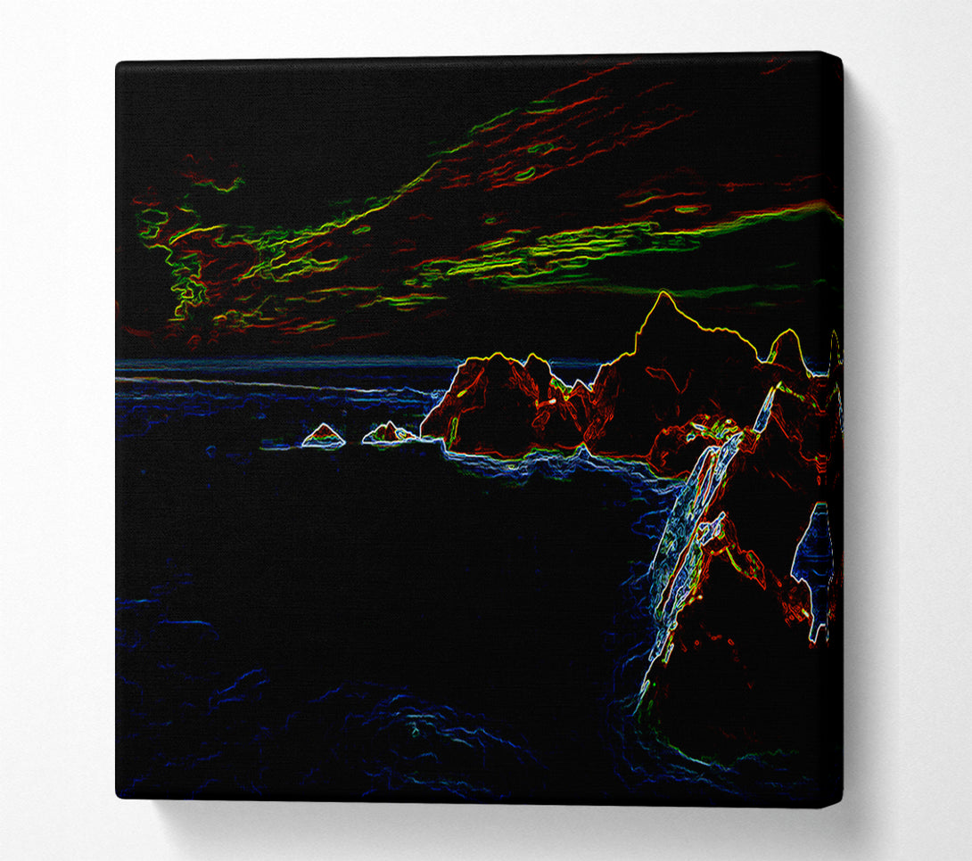  A Canvas Print of Neon Harbour Canvas Print