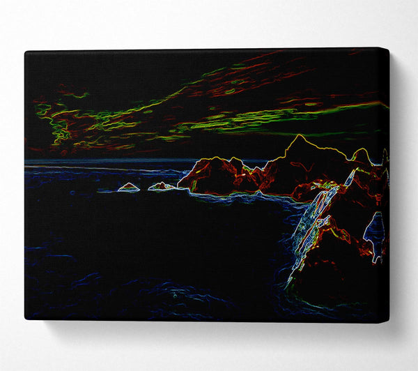  A Canvas Print of Neon Harbour Canvas Print
