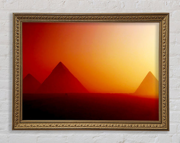Desert Pyramid Mist Framed Print