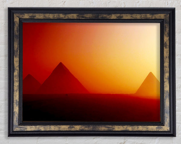 Desert Pyramid Mist Framed Print