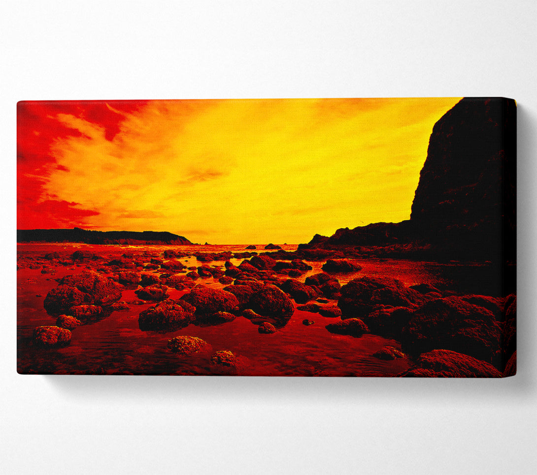 A Canvas Print of Red Ocean Boulders Canvas Art